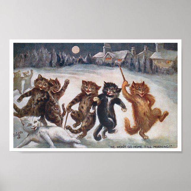 WIR GEHEN NICHT BIS MORGEN ZUHAUSE, Louis Wain Poster (Vorne)