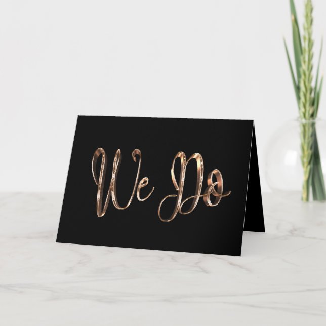 Wir gehen Save the Date mit Black Copper Gold Chic Ankündigung (Vorderseite)