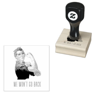 Wir gehen zurück Rosie Riveter Gummistempel