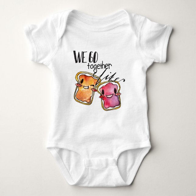Wir gehen zusammen wie Erdnussbutter und Gelee Baby Strampler (Vorderseite)
