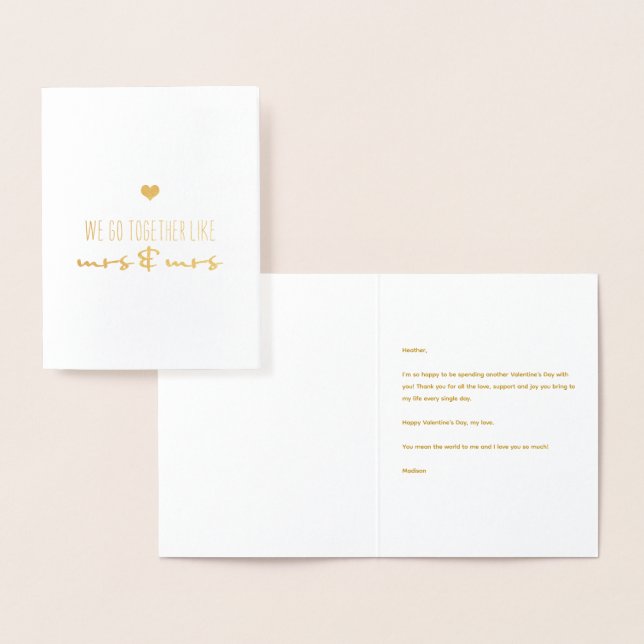 Wir gehen zusammen wie Frau & Frau. Folienkarte (Anzeige)