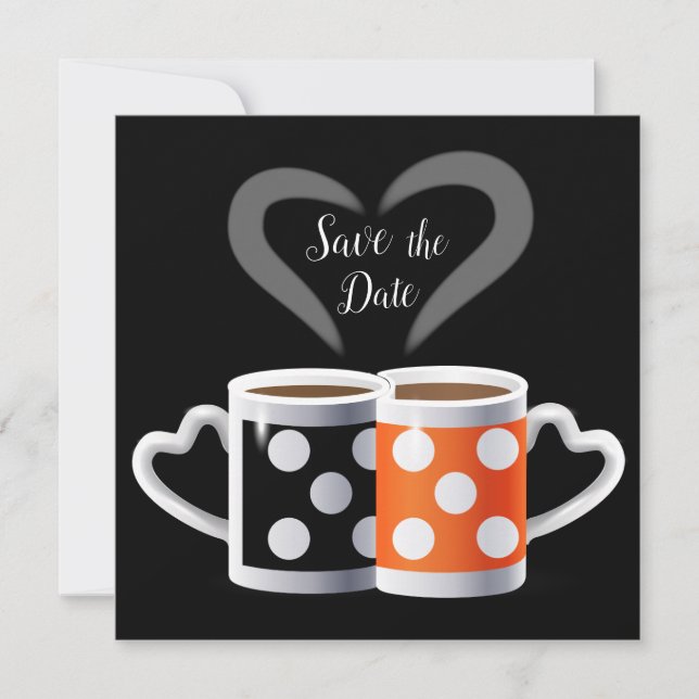Wir gehören zusammen oder Orange + Black Coffee Sc Save The Date (Vorderseite)