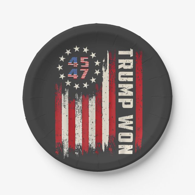Wir gewinnen TRUMP INAUGURATION American Flag Pappteller (Vorderseite)
