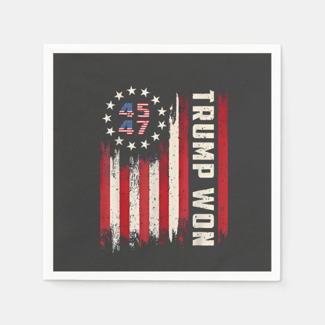 Wir gewinnen TRUMP INAUGURATION American Flag Serviette (Vorderseite)
