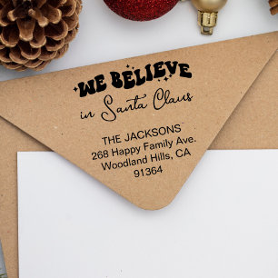 Wir glauben an die Retro-Typografie des Weihnachts Permastempel