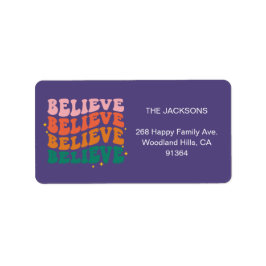 Wir glauben an die Weihnachtszeit-Rücksendeadresse Adressaufkleber