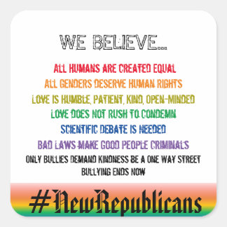 Wir glauben, dass ich quadratischer aufkleber