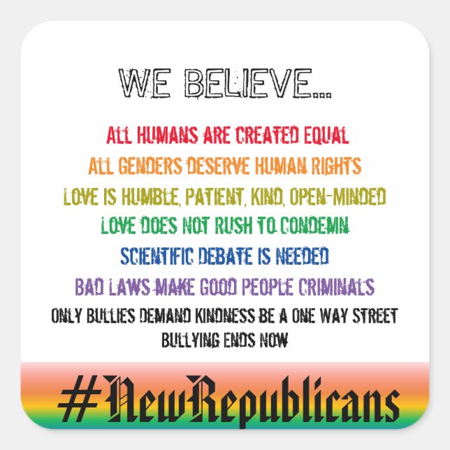 Wir glauben, dass ich quadratischer aufkleber (Vorderseite)