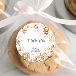 Wir glauben früh, königliche Teddy Bär Kindergebur Runder Aufkleber