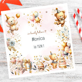 Wir glauben früh, königliche Teddy Bär Kindergebur Serviette