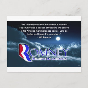 "Wir glauben immer noch..." - Romney 2012 Postkarte