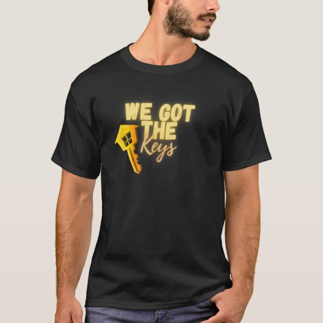 Wir Got die Keys Geschenk echte Anwesen Männer T-Shirt (Vorderseite)