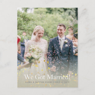 "Wir Got Verheiratet" Hochzeitsankündigung Postkar Ankündigungspostkarte