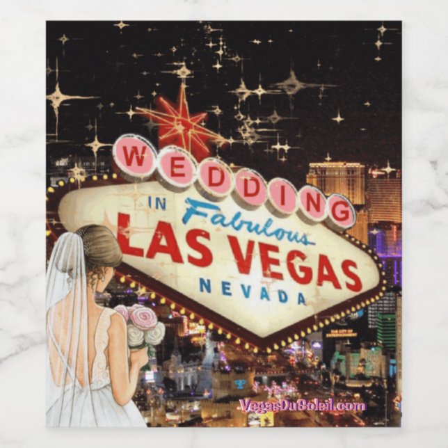 Wir Got Verheiratet in Las Vegas Weinetikett (Einzelnes Label)