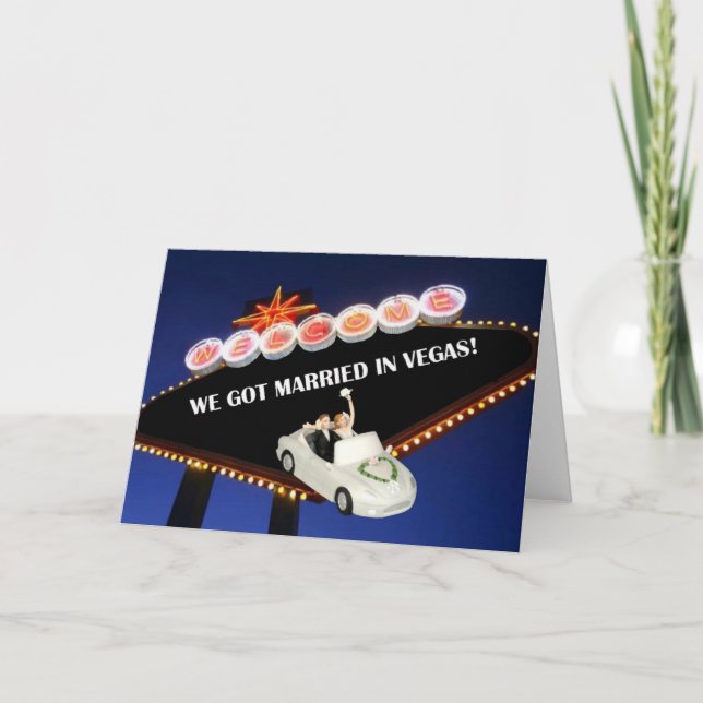 WIR GOT VERHEIRATET IN VEGAS! BRIDE & GROOM IN CAR ANKÜNDIGUNG (Vorderseite)