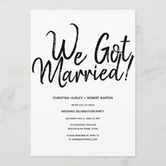 "Wir Got Verheiratet!" Lässige Script-Hochzeitsemp Einladung