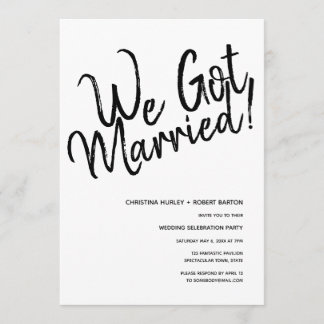 "Wir Got Verheiratet!" Lässige Script-Hochzeitsemp Einladung