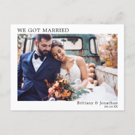 Wir Got Verheiratet modern Minimalistisch einfach Postkarte