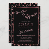 Wir Got Verheiratet! Rose Gold Confetti Bubbles &