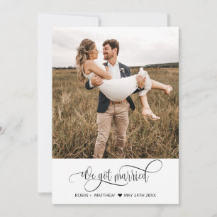 Wir Got Verheiratete, elegante Foto Hochzeit Ankündigung