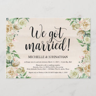 Wir got verheiratete Elopement Empfang Einladungsk Einladung