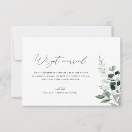 Wir Got Verheiratete Grün Hochzeitsankündigung Dankeskarte