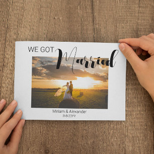 Wir got verheiratete Hochzeitsankündigung Postkart Postkarte