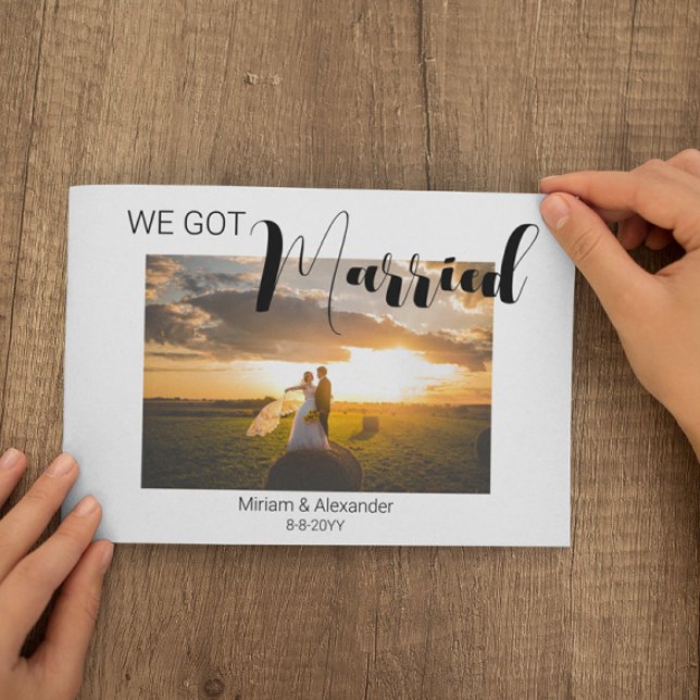 Wir got verheiratete Hochzeitsankündigung Postkart Postkarte (Von Creator hochgeladen)