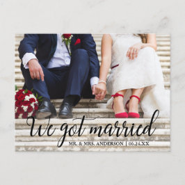 Wir Got Verheiratete Hochzeitskalligraphie Postkarte