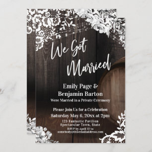 Wir Got Verheiratete rustikale Holzhacken Blume Einladung