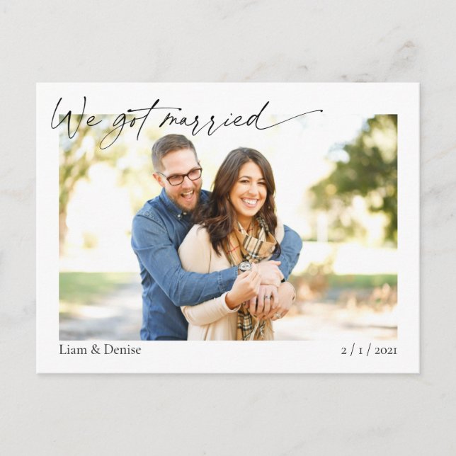 Wir Got Verheiratete SkriptWedding Announcement El Postkarte (Vorderseite)