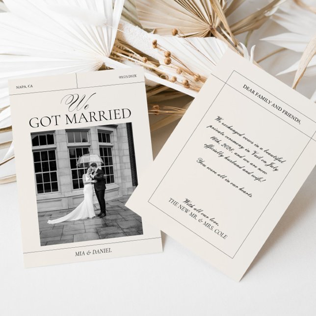 Wir Got Verheiratete Vintage Hochzeitskarte (We Got Married Vintage Wedding Announcements Card)