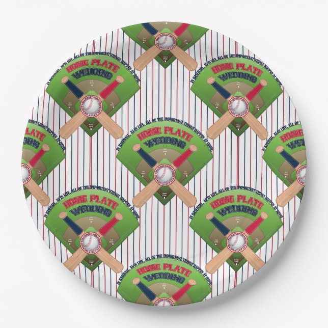 Wir got Verheiratete Zuhause-Plate-Baseball-4-PAPE Pappteller (Vorderseite)