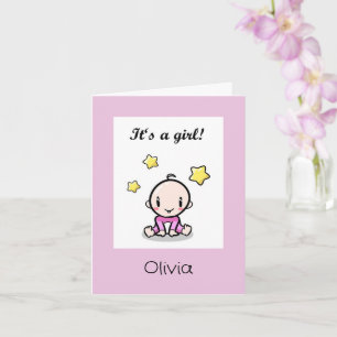 Wir gratulieren dem Baby Girl mit Text, Karte