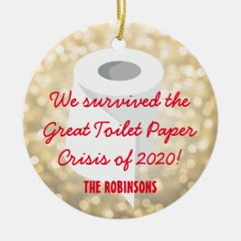 Wir haben 2020 überlebt! Funny Quarantine Foto Gol Keramik Ornament