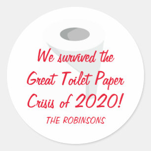 Wir haben 2020 überlebt! Funny Quarantine Runder Aufkleber