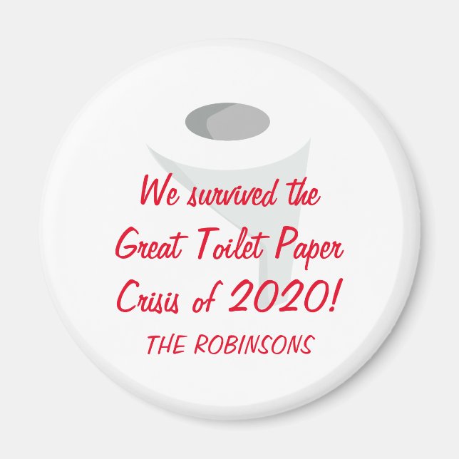 Wir haben 2020 überlebt! Name der Familie Funny Qu Magnet (Vorne)