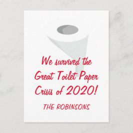 Wir haben 2020 überlebt! Name der Familie Funny Qu Postkarte