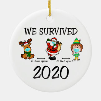 Wir haben 2020 Weihnachten überlebt Keramik Ornament