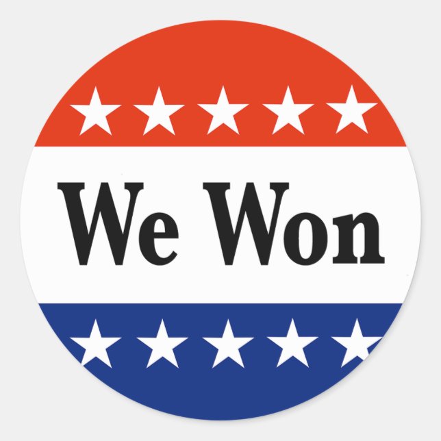 Wir haben 2026 Wahlen gewonnen Runder Aufkleber (Vorderseite)