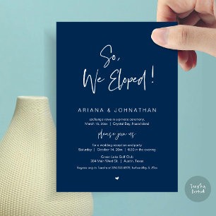 Wir haben also Hochzeitsfeier in Navy Blue gepeits Einladung