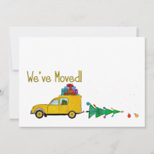 Wir haben Auto und Baum Weihnachtskarte verschoben Feiertagskarte