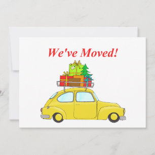 Wir haben Auto und Baum Weihnachtskarte verschoben Feiertagskarte