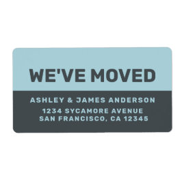 Wir haben Black Blue Glow neue Adresse verschoben Adressaufkleber