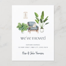 Wir haben Boho Cat Moving Ankündigung verschoben Postkarte