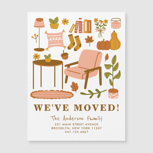 Wir haben Boho Fall Zuhause Erntedank Herbstbewegu Magnetkarte (Vorderseite)