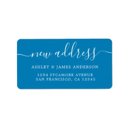 Wir haben Bright Blue New Address Label übertragen Adressaufkleber