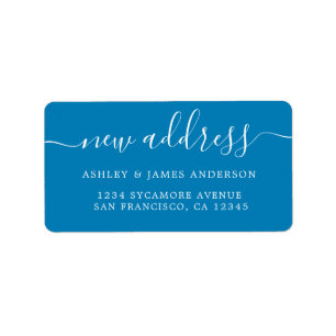 Wir haben Bright Blue New Address Label übertragen Adressaufkleber