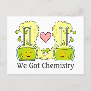 Wir haben Chemie Feiertagspostkarte