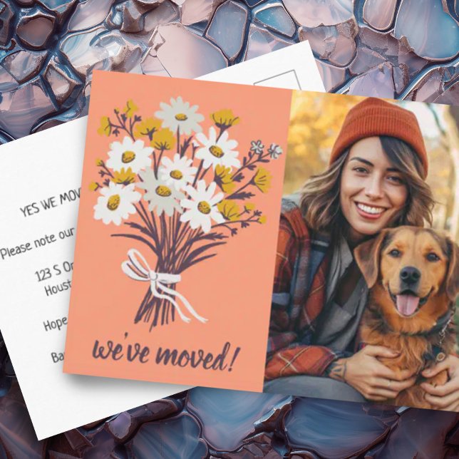 Wir haben CUSTOM FOTO Wildblume Bouquet Postkarte (Customize this floral change of address postcard with your own photo - change colors, text, font. )